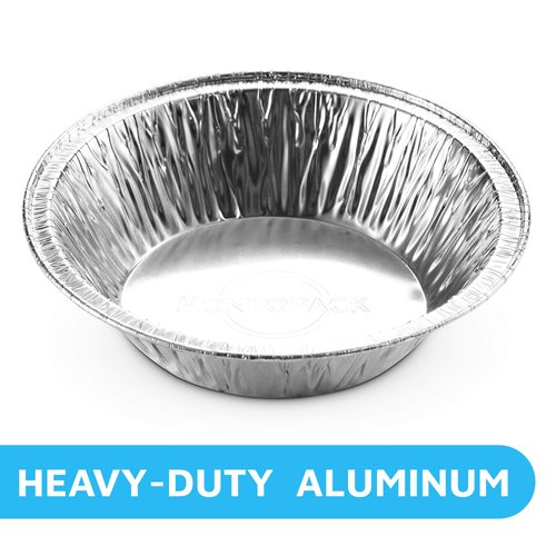 MontoPack Disposable 5 Inch Round Aluminum Foil Pie/Tart Pan, 50 Pack, Oven Safe, Stack & Store, Freeze & Reheat