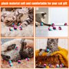 GEEHUA 20Pcs Colorful Cat Pom Pom Ball Toys, 1.2 in Rainbow Cat Toy Balls Soft Plush Cat Ball Interactive Toy Training Ball Toy for Indoor Cats Kitten Exercising Playing