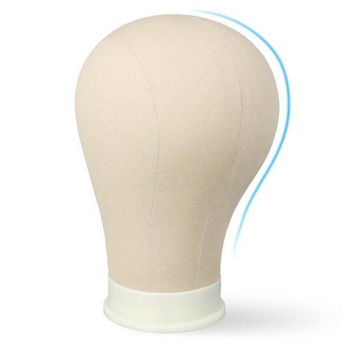 21 Inch Mannequin Head for Wig, Canvas Wig Head with Mount Hole, Manikin Head for Wig Making, Styling and Display, Head Contour More Realistic