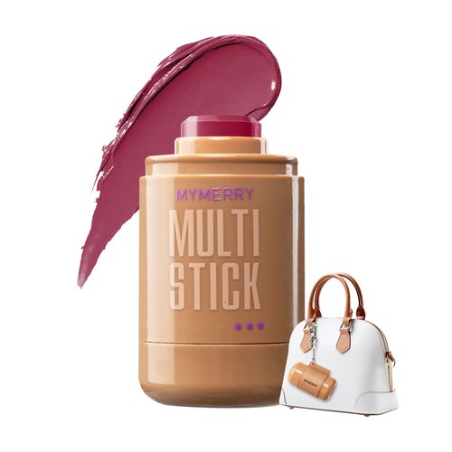 Blush Stick For Cheeks Lips Eyes W/Leather Keychain,Cream Blush Stick,Monochromatic Multi Stick,Pocket Portable For Travel,Dewy Finish,Buildable Blendable Color | 03# Dusty Rose-Rose Mauve,0.2 Fl.Oz
