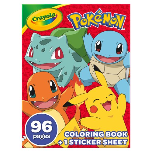 Crayola Pokemon Coloring Book, 96 Coloring Pages, Gift for Kids 3, 4, 5, 6