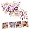 Beatifufu Hair Accessories - Alloy Floral Pearl Comb, Hair Clips, Headband for Brides, Girls, Wedding/Party Headpiece in Purple