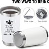 Set of 2 25th Wedding Engagement Anniversary Tumblers for Couples Parents 20 OZ Stainless Steel Insulated Car Tumbler Travel Mug Mr Right Mrs Always Right 25 Years Anniversary Funny Present