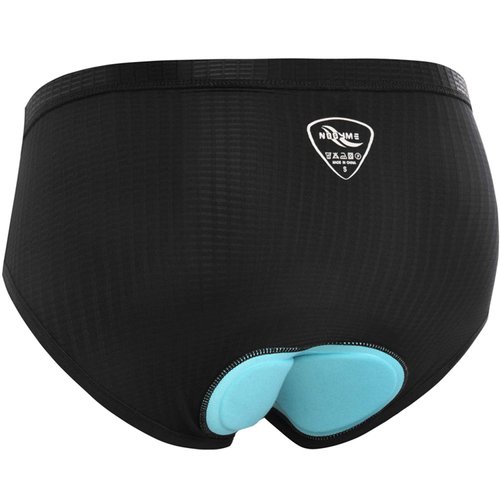 NOOYME Women Bike Underwear Gel 3D Padded Printed Design Bicycle Briefs Cycling Underwear Shorts (Small, Black)