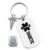 Oubaka Diabetic Keychain for Men Women Girl Boy Diabetic,Jewelry Keychain Gift Medical Alert Keychain Diabetic and Warning Diabetic Health Symbol Sign Diabetes Emergency Key Chain