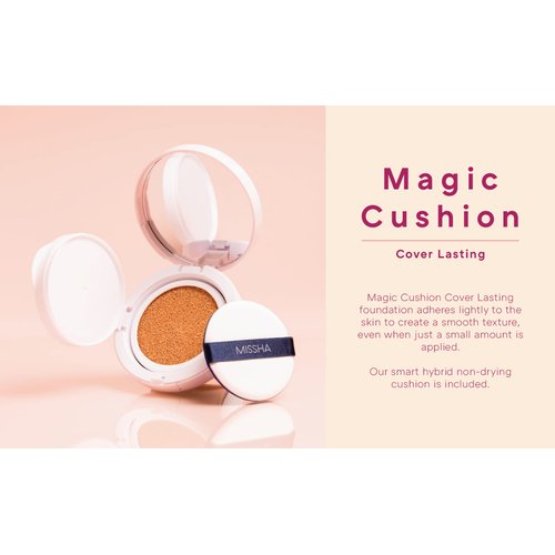MISSHA Magic Cushion Foundation No.23 Natural Beige for Light with Neutral Skin Tone Flawless Coverage,Dewy Finish,Easy Application for All Skin Types