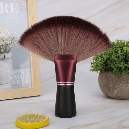 Broken Hair Brush, Fan Shape Soft Hairdressing Brush Hair Cutting Broken Hair Sweep Brush Neck Sweep Tool Salon Accessory for Professional Hair Salon and Barber Shop Use