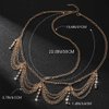 Gortin Wedding Head Chain Gold Boho Head Chain Jewelry Rhinestones Headband Hair Pieces Crystal Head Chains Festival Halloween Costume Hair Jewelry for Women and Girls