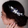 BERYUAN Cute White Flower Hair Comb for Women Girls Prom Hair Comb Pink