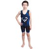 KO Sports Gear - Unisex Wrestling Singlet (Blue Dragon, Youth Medium)