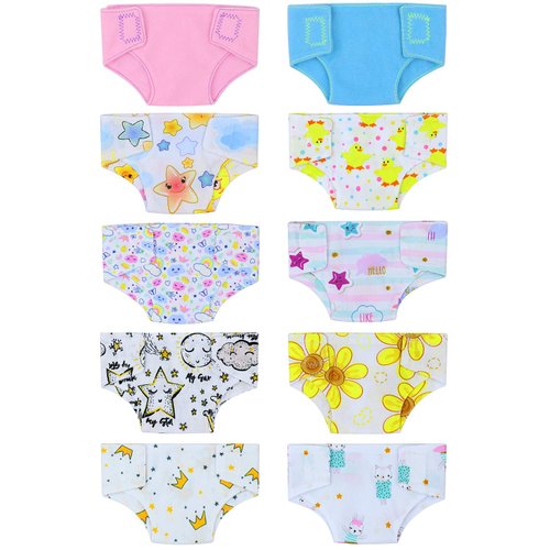ZITA ELEMENT 10 Pcs Baby Doll Diapers for 14-16 Inch Baby Dolls Clothes Accessories