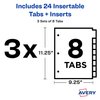 Avery Dividers for 3 Ring Binders, 8-Tab Binder Dividers, Two-Pocket Plastic Binder Dividers, Insertable Big Tabs, Multicolor, 3 Sets (71907)