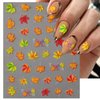 IDDFEVE Embossed Fall Nail Art Stickers, 5D Thanksgiving Day Nail Decals, Self-Adhesive Maple for DIY Autumn Nail Supplies Decoration(5 Sheets)