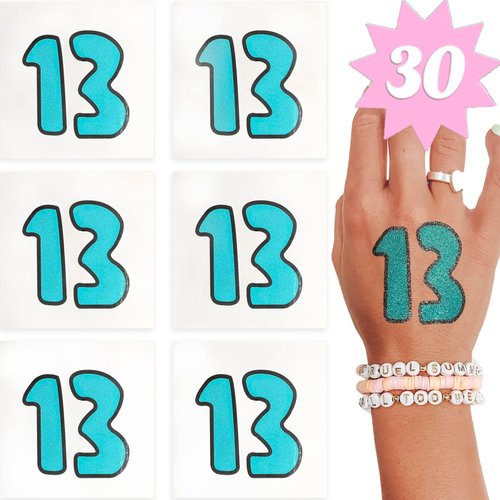 Tuoshei 30 Pcs Concert Merch,13 Temporary Tattoo,13 Tattoo, Hand tattoo, Star Temporary Tattoos, Concert Accessories for Singer Gifts