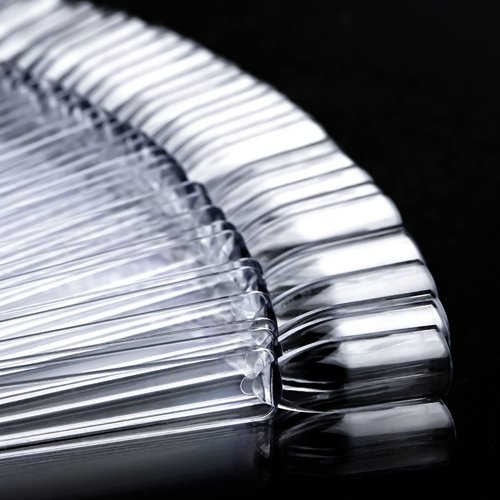 AZUREBEAUTY 50 Pcs Nail Color Sticks with Ring, Clear Fan Shape Nail Art Polish Display Tips, False Nail Sample Sticks, Nail Practice Color Display, Transparent nail Practice-Tips for Manicure