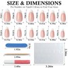 Bellelfin 120Pcs White French Tip Press on Nails Almond Shape Fake Nails, Full Cover Glossy Nude False Nails Acrylic Glue on Nails with 5 Sheets Adhesive Tabs for Women Girls Finger Nails Design