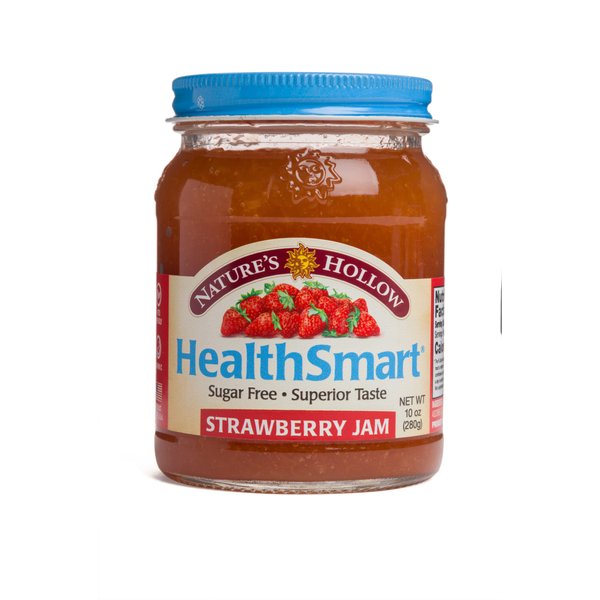 Nature's Hollow Strawberry Jam: Sugar Free Preserves, Low Cal, Non GMO, Keto Friendly, Vegan, Gluten Free, and Diabetic Friendly - Sugar Free Jam - 10oz