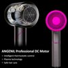 ANGENIL Hair Dryer Ionic Blow Dryer, Magnetic Nozzle & Diffuser Hair Dryer for Curly Hair, Fast Drying Low Noise, Professional Travel Hair Dryer, Foldable Handle, 3 Constant Temp Without Hair Damage