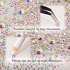NCB 8000pcs Non Hotfix Rhinestones 10 Sizes Flatback Crystal Glass Rhinestones with Tweezers and Picking Pen for Nail Art Clothes Bags Phone Decorations Crafts DIY (001ab Crystal AB Mix SS3-SS30)