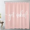 ECOTOB Get Naked Shower Curtain Decor, Cute White Art Font Words Get Naked on Pink Background Funny Quotes Shower Curtains 72X72 inch Polyester Fabric Bathroom Decor Bath Curtains Hooks Included