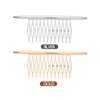LALAFINA 4Pcs Alloy Side Hair Combs, 12 Teeths Comb French Hair Comb Bridal Wedding Hair Clips for Women Girls, Gold and Silver