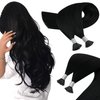 Sunny Hair I Tip Hair Extensions Human Hair Black 22Inch Itip Human Hair Extension Jet Black Pre Bonded Itip Hair Extensions Black for Women Itip Extensions Black Hair Extensions Add Length 50G 50S
