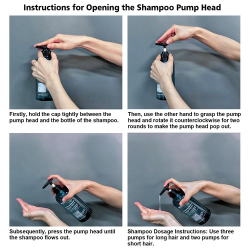 MISSEDSEN Mens Shampoo for Organic Mint Shampoo for Straight, Curly, Thick, or Thin Hair Deep Cleansing Nourishing and Strengthening Invigorating Scent 17.6FL.OZ (500ML)