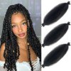 Springy Afro Twist Hair Color 2 Darke Brown Kinky Braiding Hair Extensions for Passion Twist Hair #2 Spring Twist Hair for Soft Locs 16 Inch 3 Packs Marley Twist Braiding Hair