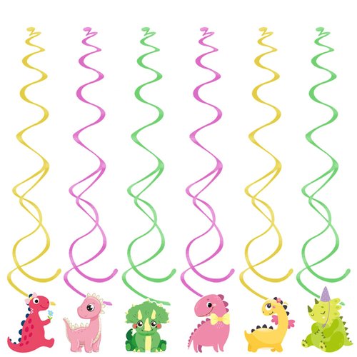 24PCS Cartoon dragon Decorations Hanging Swirls Party Supplies Party Foil Ceiling Wall Decor for Baby Shower Birthday Party Favors
