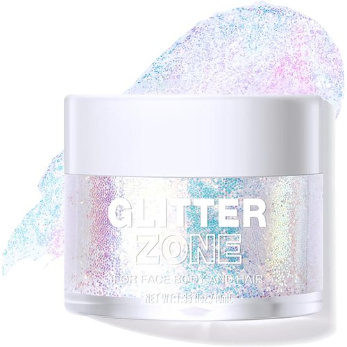 MAEPEOR Holographic Body Glitter Gel 4 Colors Long Lasting Chunky Glitter Gel Color Changing Glitter Gel Under Light for Body Face Hair Makeup (Colors L02)