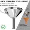 Anaeat Stainless Steel Kitchen Funnel, Multi-Use Premium Metal Food Grade Cooking Funnels with 2 Removable Strainer Filter for Transferring Liquid or Dry ingredients, Oils & 1 Pc Cleaning Brush (5.7")