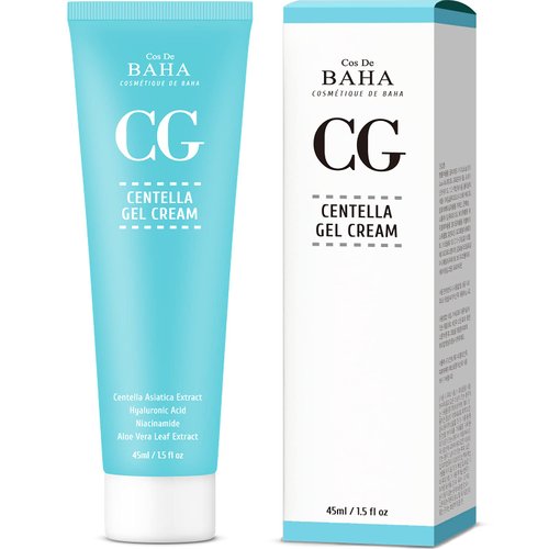 Cos De BAHA Centella Asiatica Soothing Calming Cream for Face/Neck - Cica Facial Gel Cream Lightweight Hydrate Boost Smooth, Daily Face Moisturizer, Silicone-Free, Lotion, 1.5 Fl Oz