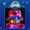 The Noodley Light Up Rainbow Teddy Bear Stuffed Animal LED Plush Night Light Sleep Toy for Girls Birthday (16 inch)
