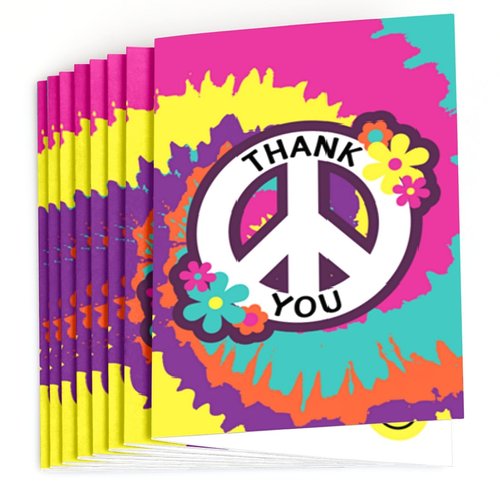 Big Dot of Happiness 60's Hippie - 1960s Groovy Party Thank You Cards (8 count)