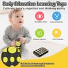 Toy Phone Baby Remote Control Toy Set, Play Phones TV Remote Control with Music Light for 6+ Months, Early Learning Baby Toys Gift for 1 Year Old Boys Girls Kids Toddler Infant, English/Spanish, Black