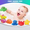 Mold Free Baby Bath Toys - 7 Pcs No Hole Ocean Animals Bathtub Toys for Toddlers 1-3/Infants 6-12-18 Months,Water Table Toys Shower Toys Pool Toys for 1 2 3 4 Year Old Boys Girls Kids