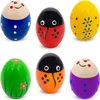 Wooden Maracas for Kids, Colorful Egg Shakers Toy for Boys and Girls Aged 1-3 Years, Gift for Preschool Children, Early Education Toys, 6-Pack Easter Eggs