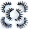 Sunniess False Eyelashes 8D Faux Mink Lashes 100% Handmade Reusable Natural Look Fake Eye lashes Cat-Eye Fluffy Wispy Lashes Dramatic Long Thick Volume Soft Lashes Packs (8d15)