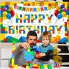Tatuo Building Block Birthday Banner Building Blocks Party Backdrop Building Blocks Birthday Party Decoration Birthday Banner Photography Background for Party, 72.8 x 43.3 Inch