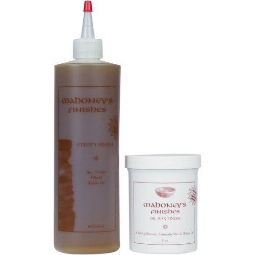 Mahoney's Finishes Walnut Oil and Wax Combo: Food Safe Wood Finish For Salad Bowls, Cutting Boards, Furniture a Fast Drying Utility Oil Wood Protectant
