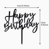 ZHENGYE Set of 1 Black Acrylic Happy birthday Cake Topper And 5 pcs silvery Star Cupcake Topper Cake Decoration Supplies for Baby Shower Birthday Decorations(Black 14)