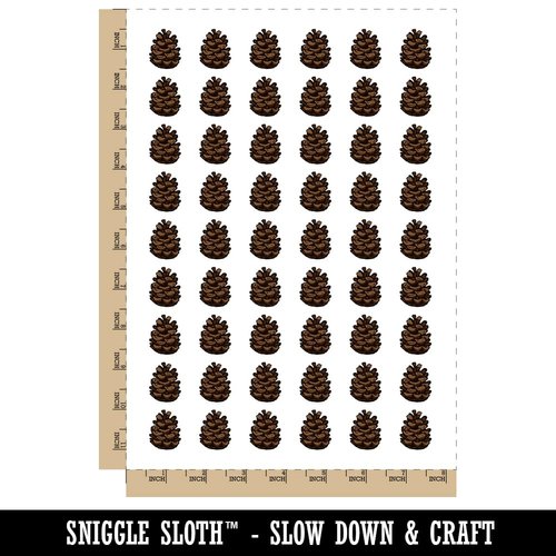 Realistic Pinecone Pine Cone Temporary Tattoo Water Resistant Fake Body Art Set Collection - 54 1" Tattoos (1 Sheet)