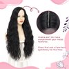 Long Black Wigs for Women 30 inch Long Wavy Wig Middle Part Body Wave Wig Natural Looking Heat Resistant Synthetic Full Curly Hair Wigs for Christmas Gifts Cosplay Daily Party (30",1B)