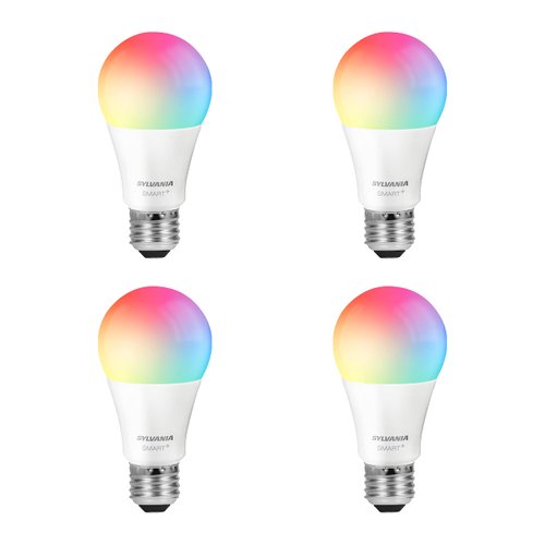 SYLVANIA Wifi LED Smart Light Bulb, 60W Equivalent Full Color and Tunable White A19, Dimmable, Co...