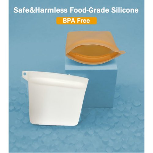 MAXSOAR 2 Packs Dog Training Silicone Treat Pouch-Small Training Bag for Dry or Wet Dog Treats/Food, Sealable Training Treat Bag for Pets-BPA Free