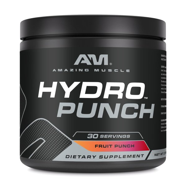 Amazing Muscle Hydro Punch Powder | Hydration + Electrolyte Blend | Contains Vitamin B, C, Betaine Anhydrous & More | 30 Servings (30 Servings, Fruit Punch)