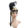 Bubbmi 1920s Flapper Headband Peacock Feather Headpiece, Great Gatsby Headband Costume Accessories for Women Showgirl Parties (HD5833)