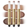 Falocutus 3 PCS Gel Eyeshadow Stick,Cream Matte and Shimmer Eyeshadow Pencil,Waterproof & Smudge-Proof Highlighter Makeup Pen,Long Lasting Shimmer Finishing and Create Resistant,Q-Nut Fiesta