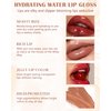 Hydrating Lip Tint Stain-1Pcs Tinted Plumping Lip Glow Oil, Moisturizing Water Lip Stain Makeup, Pigmented Non-Sticky Vegan Lip Gloss, Multi-Use Lip & Cheek Tint, Nude Glossy Finish, Cruelty Free-03#