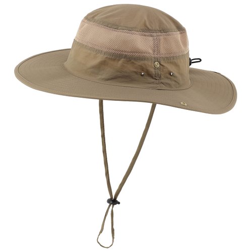Connectyle Outdoor Mesh Sun Hat Wide Brim Sun Protection Hat Summer Fishing Hunting Hiking Gardenig Hat Dark Khaki